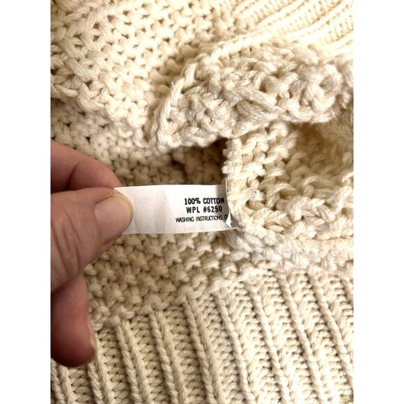 Vintage Russ Ivory Short Cap Sleeve Chunky Cable Knit Sweater Vest PM USA - Picture 9 of 9